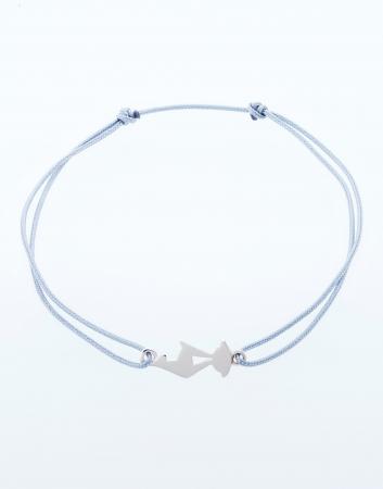 Lucky charm bracelet with white gold chamois