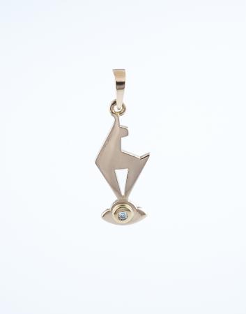 Rose gold chamois pendant with brilliant