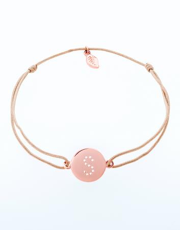 Lucky charm bracelet with rose gold-plated letter